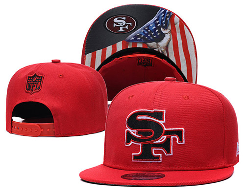 49ers Team Logos Adjustable Red Hat GS
