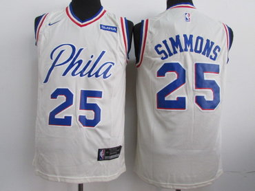 76ers 25 Ben Simmons White Nike Swingman Jersey