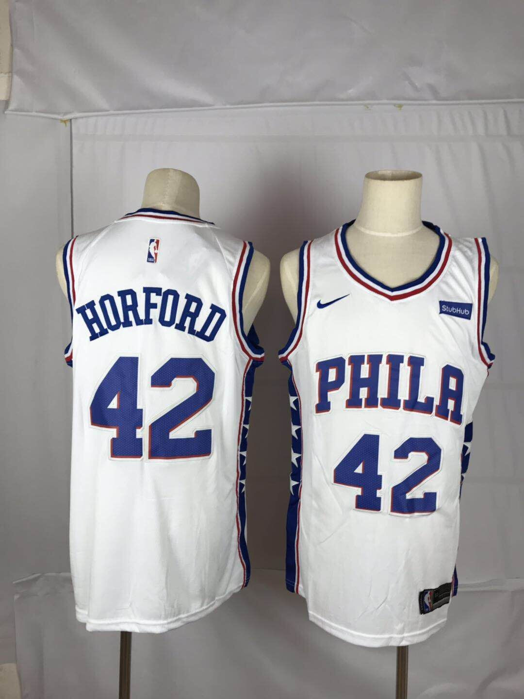 76ers 42 Al Horford White Nike Throwback Swingman Jersey