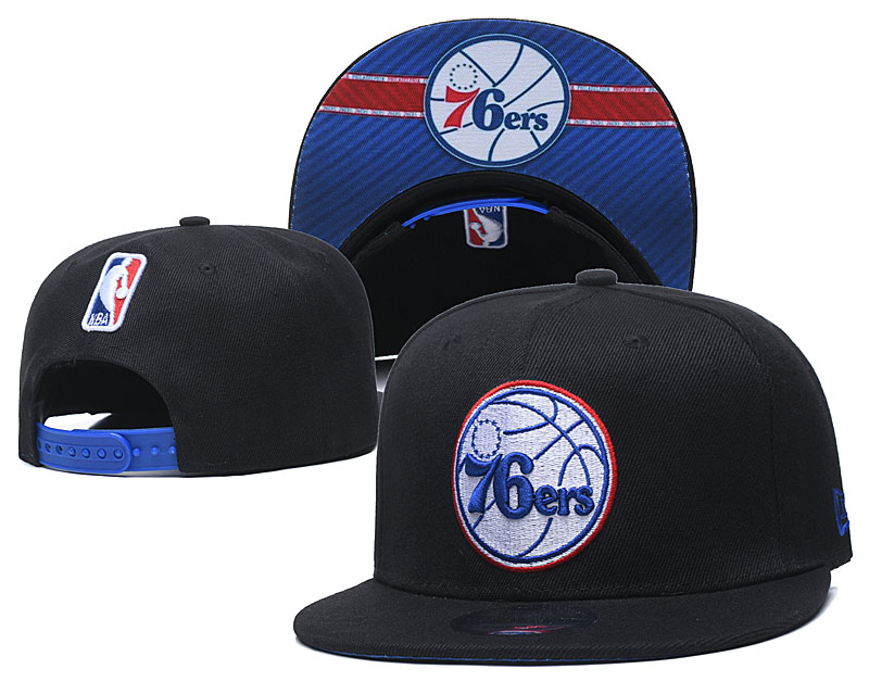 76ers Team Logo Black Adjustable Hat GS
