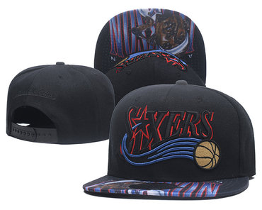 76ers Team Logo Black Adjustable Hat LH