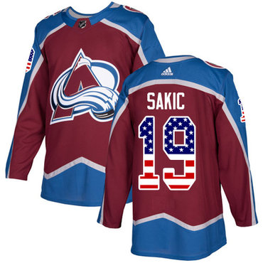 Adidas Avalanche #19 Joe Sakic Burgundy Home Authentic USA Flag Stitched Youth NHL Jersey Adidas Avalanche #19 Joe Sakic Burgundy Home Authentic USA Flag Stitched Youth NHL Jersey