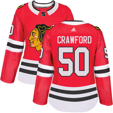 Adidas Blackhawks #50 Corey Crawford Red Home Authentic Women's Stitched NHL Jersey - 副本 - 副本 Adidas Blackhawks #50 Corey Crawford Red Home Authentic Women's Stitched NHL Jersey - 副本 - 副本