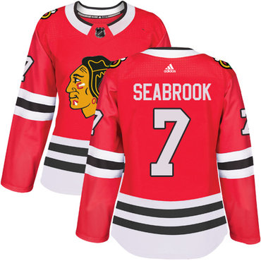 Adidas Blackhawks #7 Brent Seabrook Red Home Authentic Women's Stitched NHL Jersey - 副本