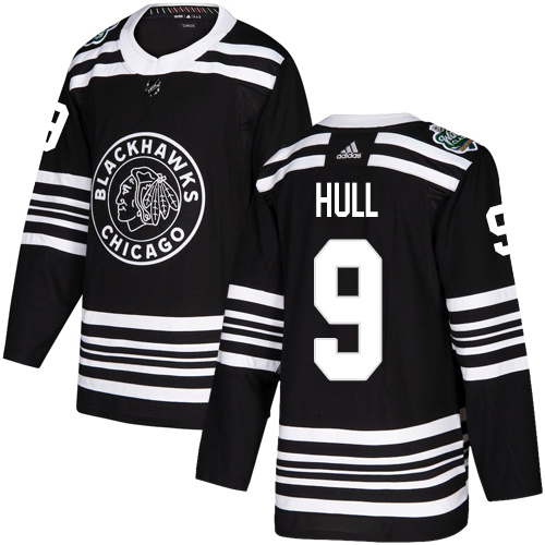 Adidas Blackhawks #9 Bobby Hull Black Authentic 2019 Winter Classic Women's Stitched NHL Jersey