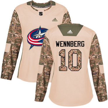 Adidas Blue Jackets #10 Alexander Wennberg Camo Authentic 2017 Veterans Day Women's Stitched NHL Jersey Adidas Blue Jackets #10 Alexander Wennberg Camo Authentic 2017 Veterans Day Women's Stitched NHL Jersey