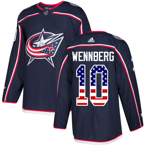 Adidas Blue Jackets #10 Alexander Wennberg Navy Blue Home Authentic USA Flag Stitched Youth NHL Jersey Adidas Blue Jackets #10 Alexander Wennberg Navy Blue Home Authentic USA Flag Stitched Youth NHL Jersey