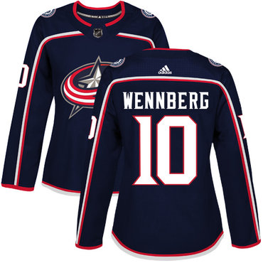 Adidas Blue Jackets #10 Alexander Wennberg Navy Blue Home Authentic Women's Stitched NHL Jersey Adidas Blue Jackets #10 Alexander Wennberg Navy Blue Home Authentic Women's Stitched NHL Jersey
