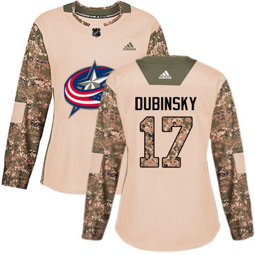 Adidas Blue Jackets #17 Brandon Dubinsky Camo Authentic 2017 Veterans Day Women's Stitched NHL Jersey Adidas Blue Jackets #17 Brandon Dubinsky Camo Authentic 2017 Veterans Day Women's Stitched NHL Jersey