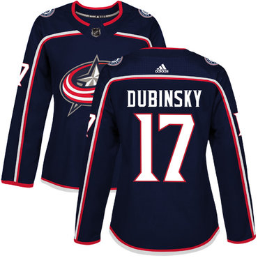 Adidas Blue Jackets #17 Brandon Dubinsky Navy Blue Home Authentic Women's Stitched NHL Jersey Adidas Blue Jackets #17 Brandon Dubinsky Navy Blue Home Authentic Women's Stitched NHL Jersey