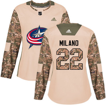 Adidas Blue Jackets #22 Sonny Milano Camo Authentic 2017 Veterans Day Women's Stitched NHL Jersey Adidas Blue Jackets #22 Sonny Milano Camo Authentic 2017 Veterans Day Women's Stitched NHL Jersey