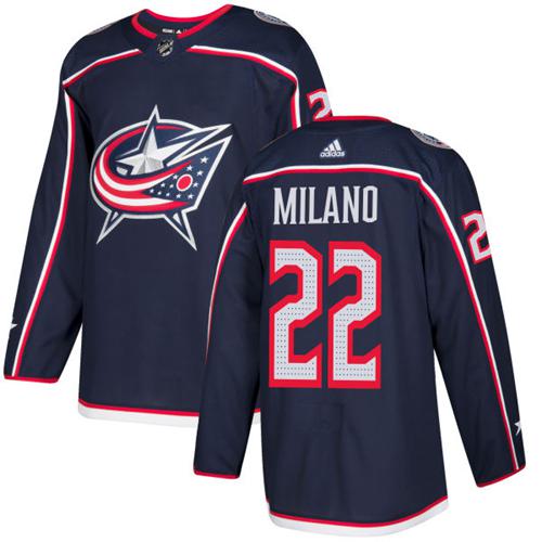 Adidas Blue Jackets #22 Sonny Milano Navy Blue Home Authentic Stitched NHL Jersey Adidas Blue Jackets #22 Sonny Milano Navy Blue Home Authentic Stitched NHL Jersey