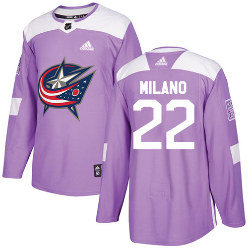 Adidas Blue Jackets #22 Sonny Milano Purple Authentic Fights Cancer Stitched Youth NHL Jersey Adidas Blue Jackets #22 Sonny Milano Purple Authentic Fights Cancer Stitched Youth NHL Jersey