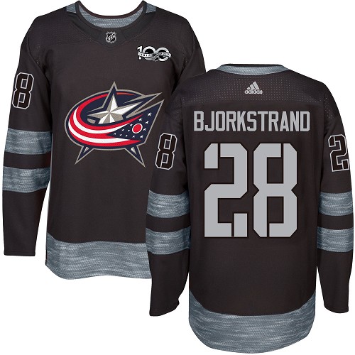 Adidas Blue Jackets #28 Oliver Bjorkstrand Black 1917-2017 100th Anniversary Stitched NHL Jersey Adidas Blue Jackets #28 Oliver Bjorkstrand Black 1917-2017 100th Anniversary Stitched NHL Jersey