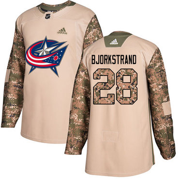 Adidas Blue Jackets #28 Oliver Bjorkstrand Camo Authentic 2017 Veterans Day Stitched NHL Jersey Adidas Blue Jackets #28 Oliver Bjorkstrand Camo Authentic 2017 Veterans Day Stitched NHL Jersey