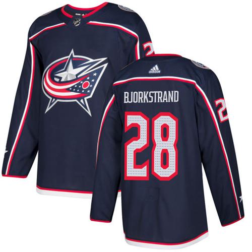 Adidas Blue Jackets #28 Oliver Bjorkstrand Navy Blue Home Authentic Stitched NHL Jersey Adidas Blue Jackets #28 Oliver Bjorkstrand Navy Blue Home Authentic Stitched NHL Jersey