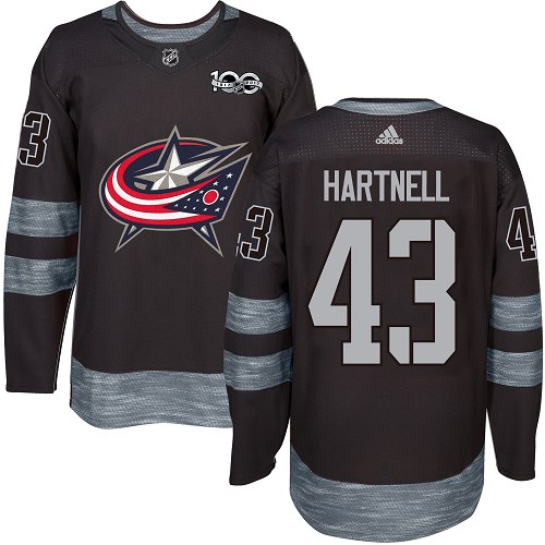 Adidas Blue Jackets #43 Scott Hartnell Black 1917-2017 100th Anniversary Stitched NHL Jersey