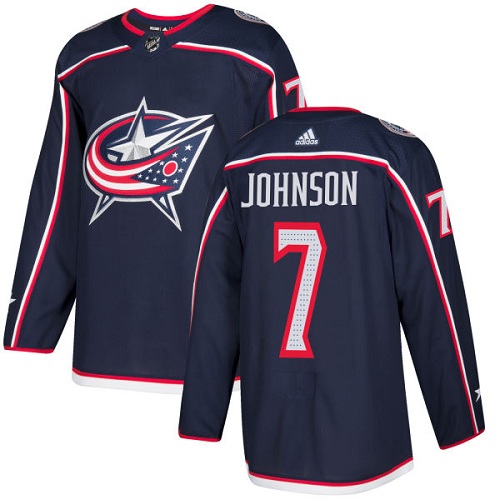 Adidas Blue Jackets #7 Jack Johnson Navy Blue Home Authentic Stitched Youth NHL Jersey Adidas Blue Jackets #7 Jack Johnson Navy Blue Home Authentic Stitched Youth NHL Jersey