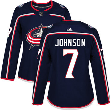 Adidas Blue Jackets #7 Jack Johnson Navy Blue Home Authentic Women's Stitched NHL Jersey Adidas Blue Jackets #7 Jack Johnson Navy Blue Home Authentic Women's Stitched NHL Jersey