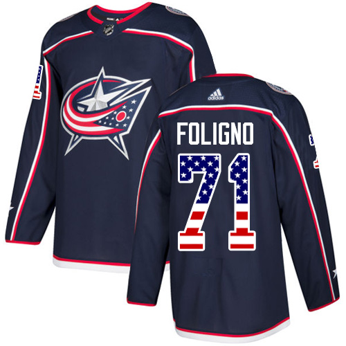 Adidas Blue Jackets #71 Nick Foligno Navy Blue Home Authentic USA Flag Stitched Youth NHL Jersey Adidas Blue Jackets #71 Nick Foligno Navy Blue Home Authentic USA Flag Stitched Youth NHL Jersey