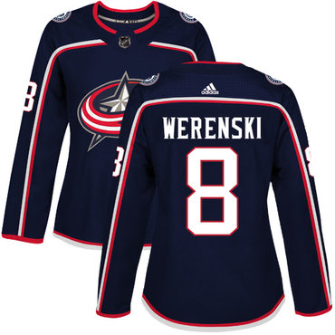 Adidas Blue Jackets #8 Zach Werenski Navy Blue Home Authentic Women's Stitched NHL Jersey Adidas Blue Jackets #8 Zach Werenski Navy Blue Home Authentic Women's Stitched NHL Jersey