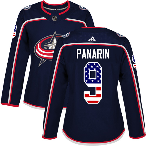 Adidas Blue Jackets #9 Artemi Panarin Navy Blue Home Authentic USA Flag Women's Stitched NHL Jersey Adidas Blue Jackets #9 Artemi Panarin Navy Blue Home Authentic USA Flag Women's Stitched NHL Jersey