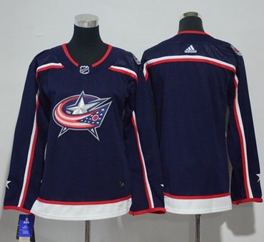 Adidas Blue Jackets Blank Navy Blue Home Authentic Women's Stitched NHL Jersey Adidas Blue Jackets Blank Navy Blue Home Authentic Women's Stitched NHL Jersey