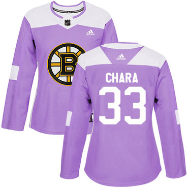 Adidas Bruins #33 Zdeno Chara Purple Authentic Fights Cancer Women's Stitched NHL Jersey