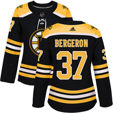 Adidas Bruins #37 Patrice Bergeron Black Home Authentic Women's Stitched NHL Jersey