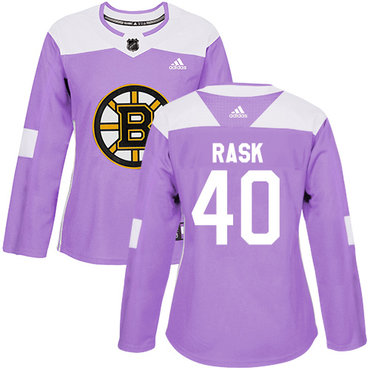 Adidas Bruins #40 Tuukka Rask Purple Authentic Fights Cancer Women's Stitched NHL Jersey