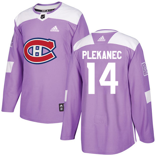 Adidas Canadiens #14 Tomas Plekanec Purple Authentic Fights Cancer Stitched Youth NHL Jersey