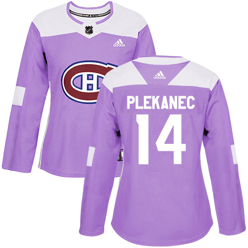 Adidas Canadiens #14 Tomas Plekanec Purple Authentic Fights Cancer Women's Stitched NHL Jersey