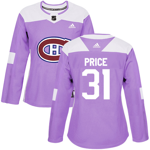Adidas Canadiens #31 Carey Price Purple Authentic Fights Cancer Women's Stitched NHL Jersey