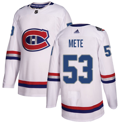 Adidas Canadiens #53 Victor Mete White Authentic 2017 100 Classic Stitched NHL Jersey Adidas Canadiens #53 Victor Mete White Authentic 2017 100 Classic Stitched NHL Jersey