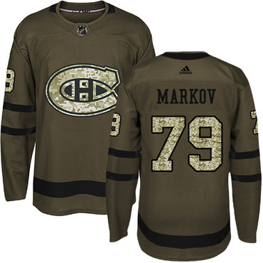 Adidas Canadiens #79 Andrei Markov Green Salute to Service Stitched NHL Jersey