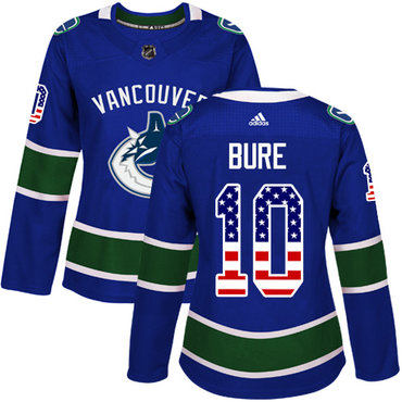 Adidas Canucks #10 Pavel Bure Blue Home Authentic USA Flag Women's Stitched NHL Jersey Adidas Canucks #10 Pavel Bure Blue Home Authentic USA Flag Women's Stitched NHL Jersey