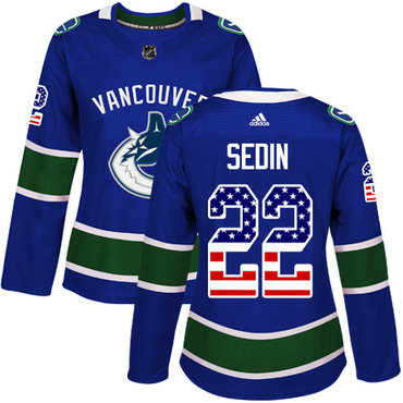 Adidas Canucks #22 Daniel Sedin Blue Home Authentic USA Flag Women's Stitched NHL Jersey Adidas Canucks #22 Daniel Sedin Blue Home Authentic USA Flag Women's Stitched NHL Jersey