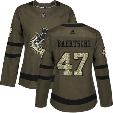 Adidas Canucks #47 Sven Baertschi Green Salute to Service Women's Stitched NHL Jersey Adidas Canucks #47 Sven Baertschi Green Salute to Service Women's Stitched NHL Jersey
