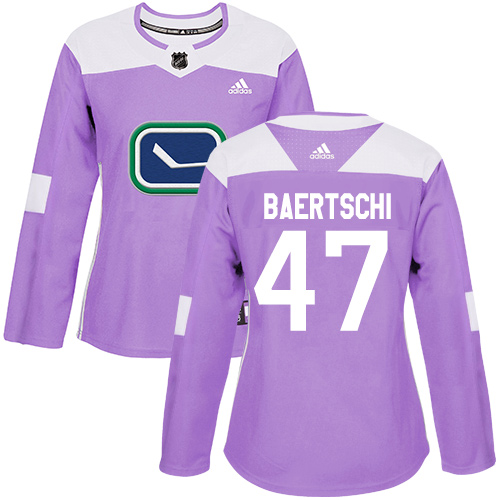 Adidas Canucks #47 Sven Baertschi Purple Authentic Fights Cancer Women's Stitched NHL Jersey Adidas Canucks #47 Sven Baertschi Purple Authentic Fights Cancer Women's Stitched NHL Jersey