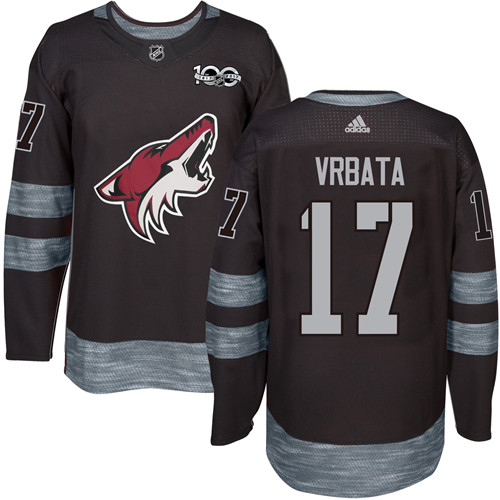 Adidas Coyotes #17 Radim Vrbata Black 1917-2017 100th Anniversary Stitched NHL Jersey