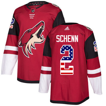 Adidas Coyotes #2 Luke Schenn Maroon Home Authentic USA Flag Stitched NHL Jersey Adidas Coyotes #2 Luke Schenn Maroon Home Authentic USA Flag Stitched NHL Jersey