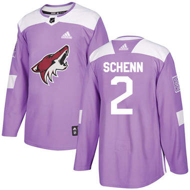 Adidas Coyotes #2 Luke Schenn Purple Authentic Fights Cancer Stitched NHL Jersey