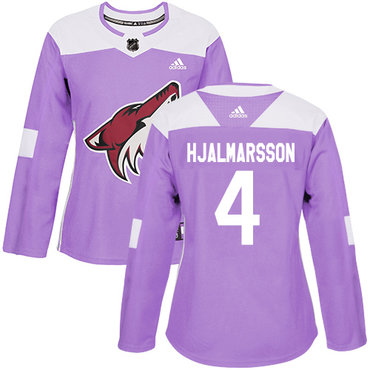 Adidas Coyotes #4 Niklas Hjalmarsson Purple Authentic Fights Cancer Women's Stitched NHL Jersey