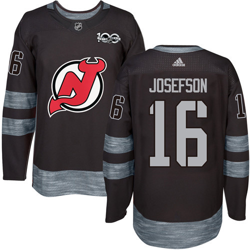 Adidas Devils #16 Jacob Josefson Black 1917-2017 100th Anniversary Stitched NHL Jersey