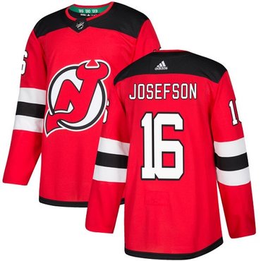 Adidas Devils #16 Jacob Josefson Red Home Authentic Stitched NHL Jersey