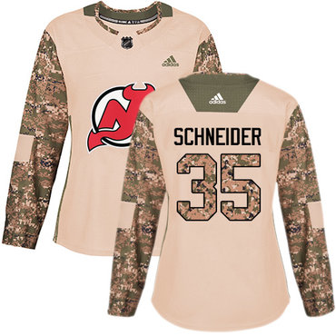 Adidas Devils #35 Cory Schneider Camo Authentic 2017 Veterans Day Women's Stitched NHL Jersey