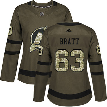 Adidas Devils #63 Jesper Bratt Green Salute to Service Women's Stitched NHL Jersey Adidas Devils #63 Jesper Bratt Green Salute to Service Women's Stitched NHL Jersey