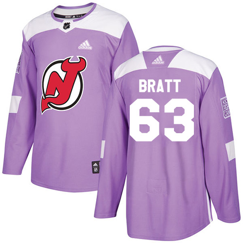 Adidas Devils #63 Jesper Bratt Purple Authentic Fights Cancer Stitched Youth NHL Jersey Adidas Devils #63 Jesper Bratt Purple Authentic Fights Cancer Stitched Youth NHL Jersey
