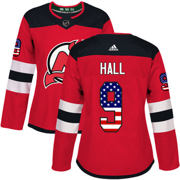 Adidas Devils #9 Taylor Hall Red Home Authentic USA Flag Women's Stitched NHL Jersey Adidas Devils #9 Taylor Hall Red Home Authentic USA Flag Women's Stitched NHL Jersey