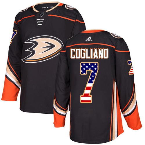 Adidas Ducks #7 Andrew Cogliano Black Home Authentic USA Flag Youth Stitched NHL Jersey Adidas Ducks #7 Andrew Cogliano Black Home Authentic USA Flag Youth Stitched NHL Jersey